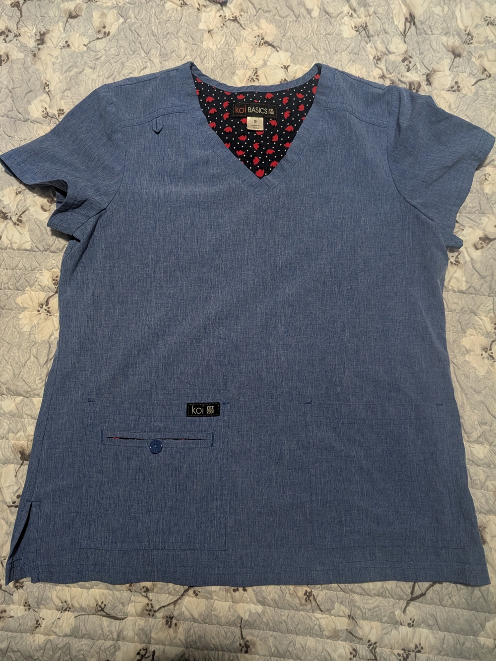 KOI Womens Scrub Top - Blue